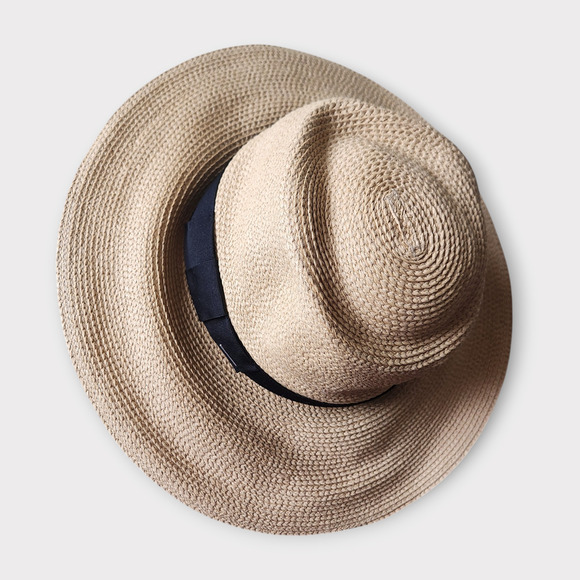 Brixton Woven Straw Joana Hat Womens Size M/L Wide Brim - Picture 2 of 7